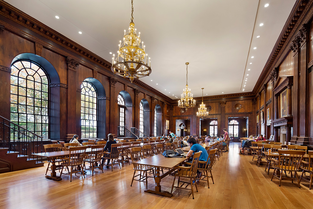 <p>Historic rooms such as the dining hall were carefully dismantled to conceal new state-of-the-art building systems, then restored to their original condition. &nbsp;<br />&copy; Michael Moran / OTTO</p>