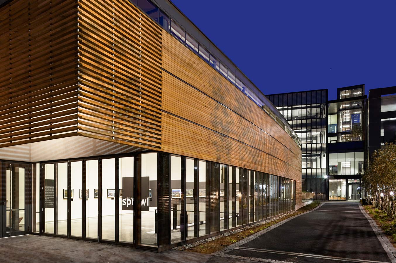 <p>The gallery was extracted from the sculpture building and placed along Edgewood Avenue to engage with the city of New Haven at the edge of campus. The gallery building is clad in glass and reclaimed western red cedar and is designed to blend with the historic houses that line this street. <br><small>&copy; Peter Aaron/OTTO</small></p>